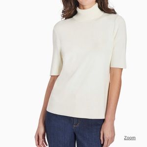 Jones New York Elbow Sleeve Turtleneck , Ivory